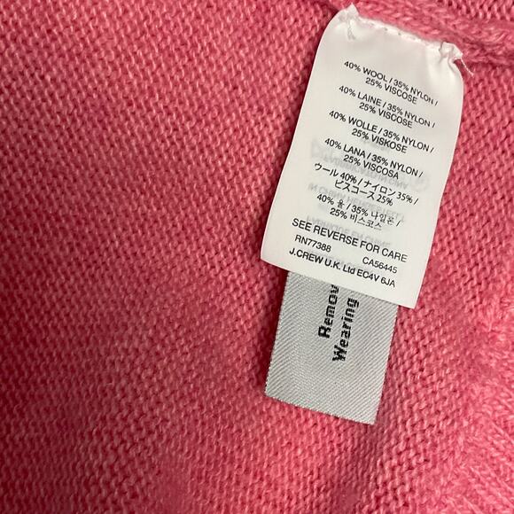 J. Crew Womens Sweater Hi Lo Hem Wool Pink Heather Sorbet Supersoft Yarn sz XXS - Picture 8 of 9